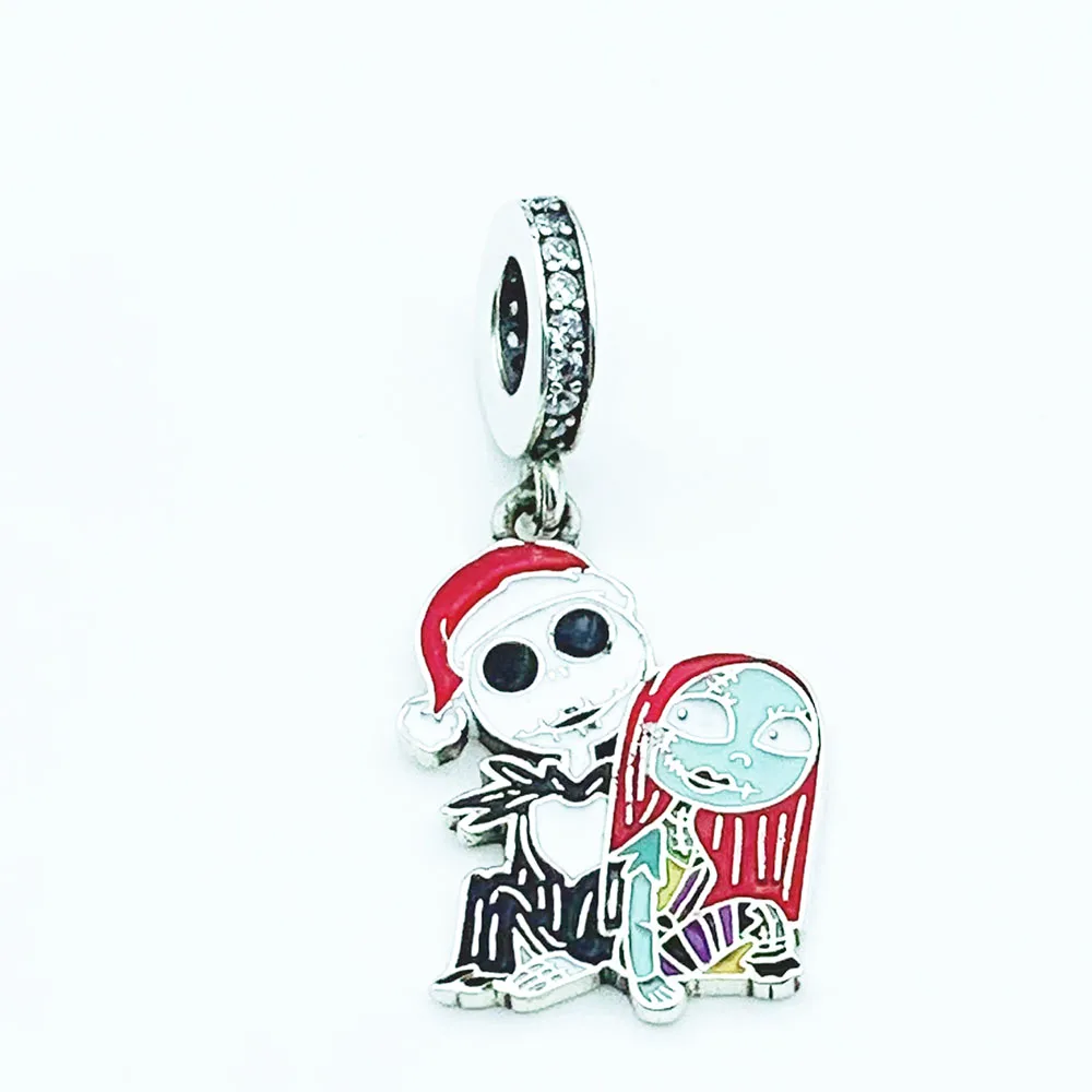 

Cartoon Series Dangle Charms for Bracelet Necklace Pendant Jewellery Gift for Women 925 Sterling Silver Loving Skull Couple Bead