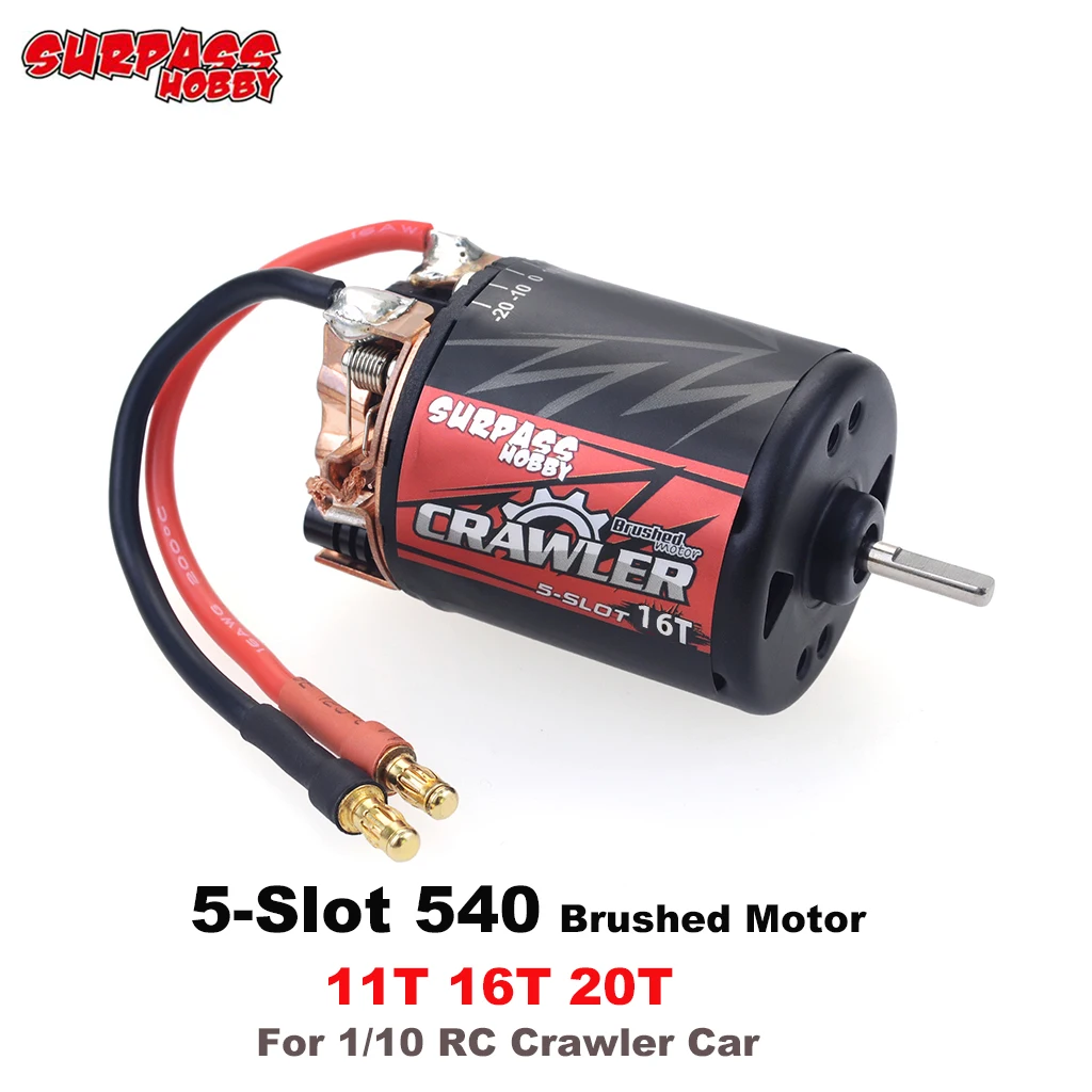 Surpasshobby 5-Slot 540 щеточный двигатель 11T 16T 20T для 1/10 RC Crawler ЩЕТОЧНЫЕ автомобильные детали