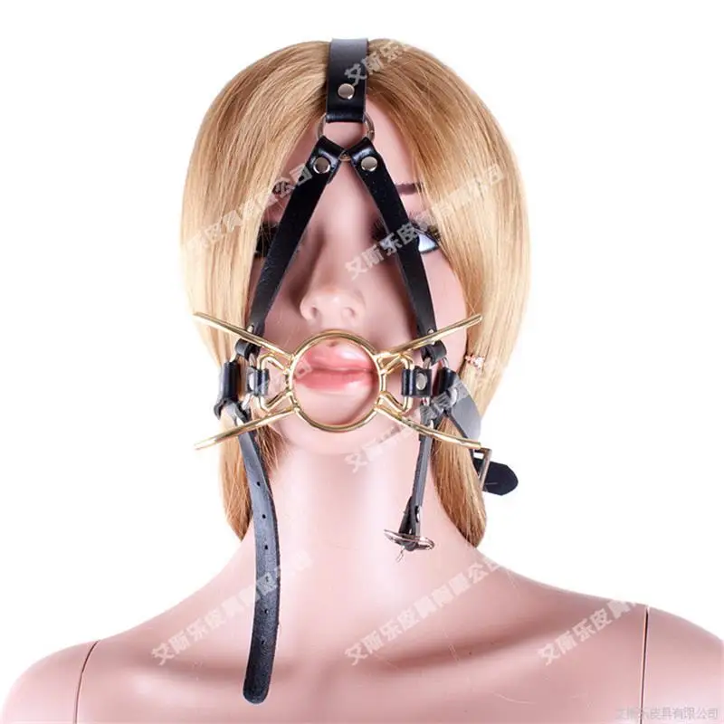 Эротический женский кляп с шариком для взрослых шлейка золотым Пауком крест
