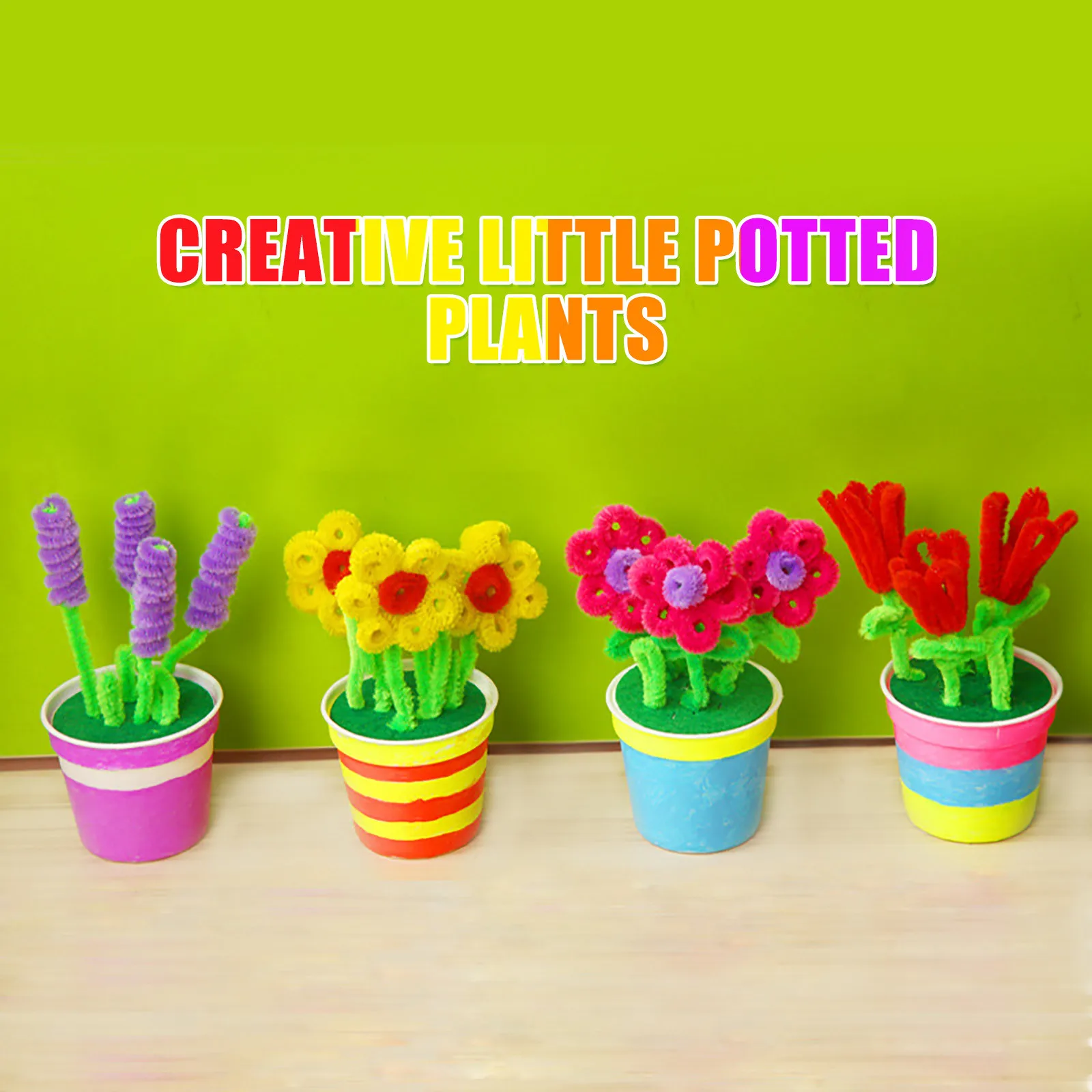 

Скрученная палочка ручной работы на день матери, пушистый цветок в горшке для детского сада, дома, «сделай сам», подарок на день матери, мате...