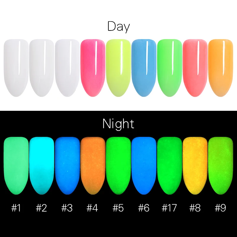 10 г Флуоресцентный порошок для ногтей светящийся в темноте ультрапигмент пыль