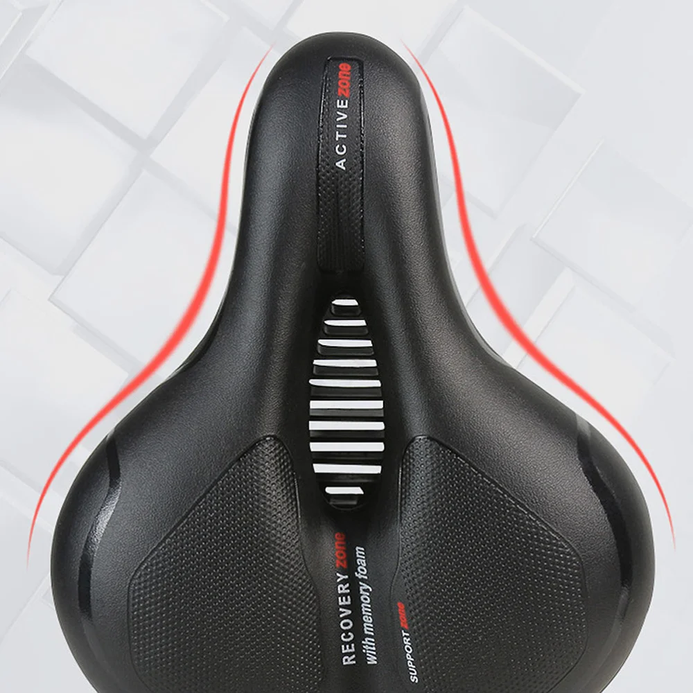 

Bike Seat Absorbing Comfortable Wide Padded Replacement Saddle with Suspension Design