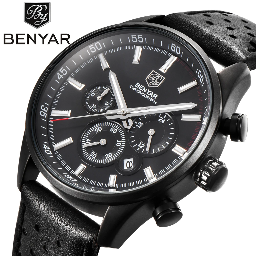 

Mens Watches 2019 BENYAR Fashion Chronograph Sport Top Brand Luxury Military Quartz Watch Clock Relogio Masculino Reloj Hombre