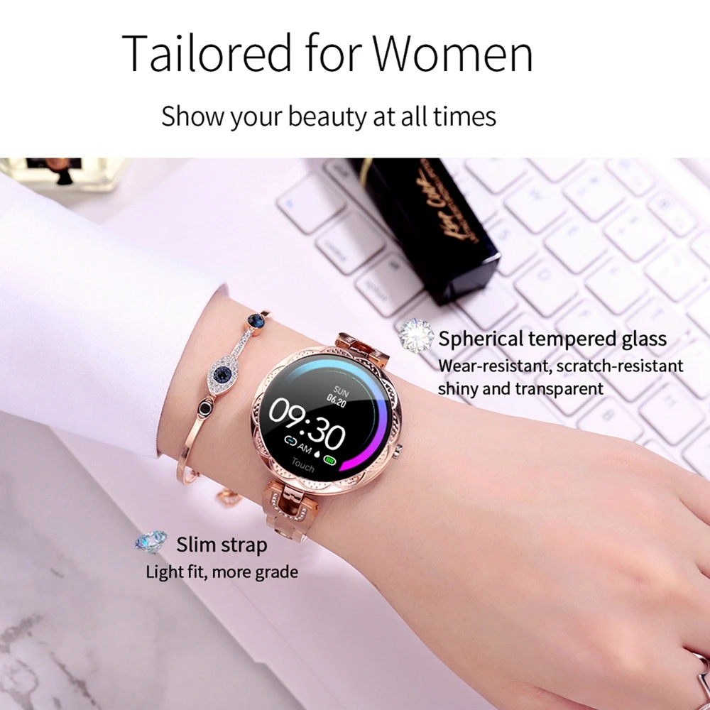 fashion womens smart watch waterproof wearable device heart rate monitor sports smartwatch for women ladies free global shipping