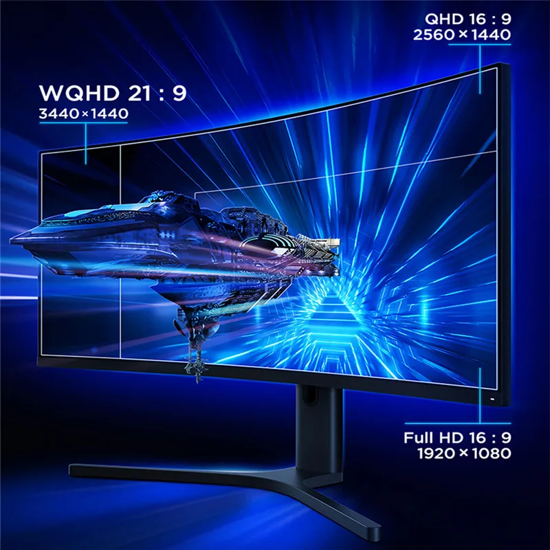 Xiaomi мониторы 34 дюйма 3440*1440 WQHD 21:9 принести рыбы изогнутый игровой экран 144 Гц 1500R