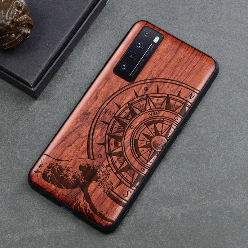 

Wood Phone Case For Huawei Nova 7 Case Shockproof Wooden Nova 7 Pro Cover 360 Full Protection Coque For Huawei Nova 7 SE Funda