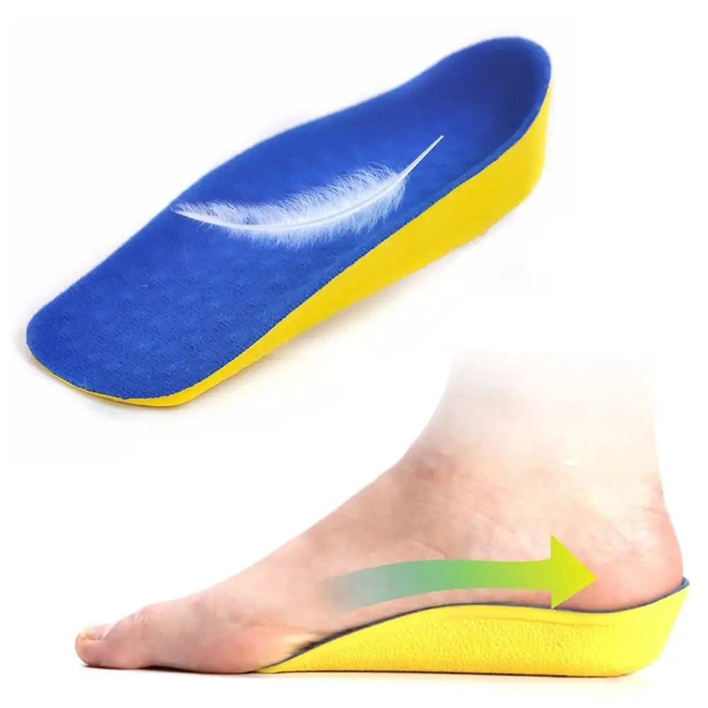 1 Pair Shoe Insoles Breathable Half Insole Heighten Heel Insert Sports Shoes Pad Cushion Unisex 2cm 