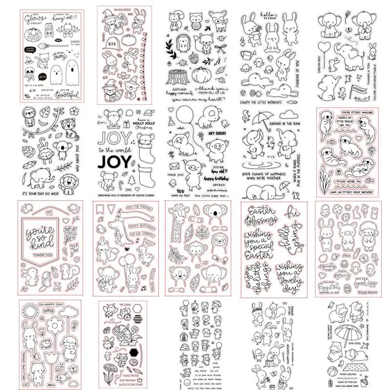 

Happy Animals Merry Christmas Element Transparent Silicone Clear Stamp For Scrapbooking DIY Craft Soft Stamp New2019 Decoration