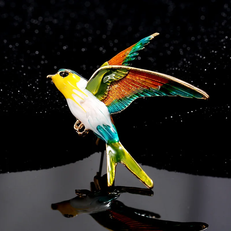 

Swallow Bird Shape Colorful Enamel Brooches Animal Pin For Women Kids Scarf Suit Lapel Pins Pendant Jewelry