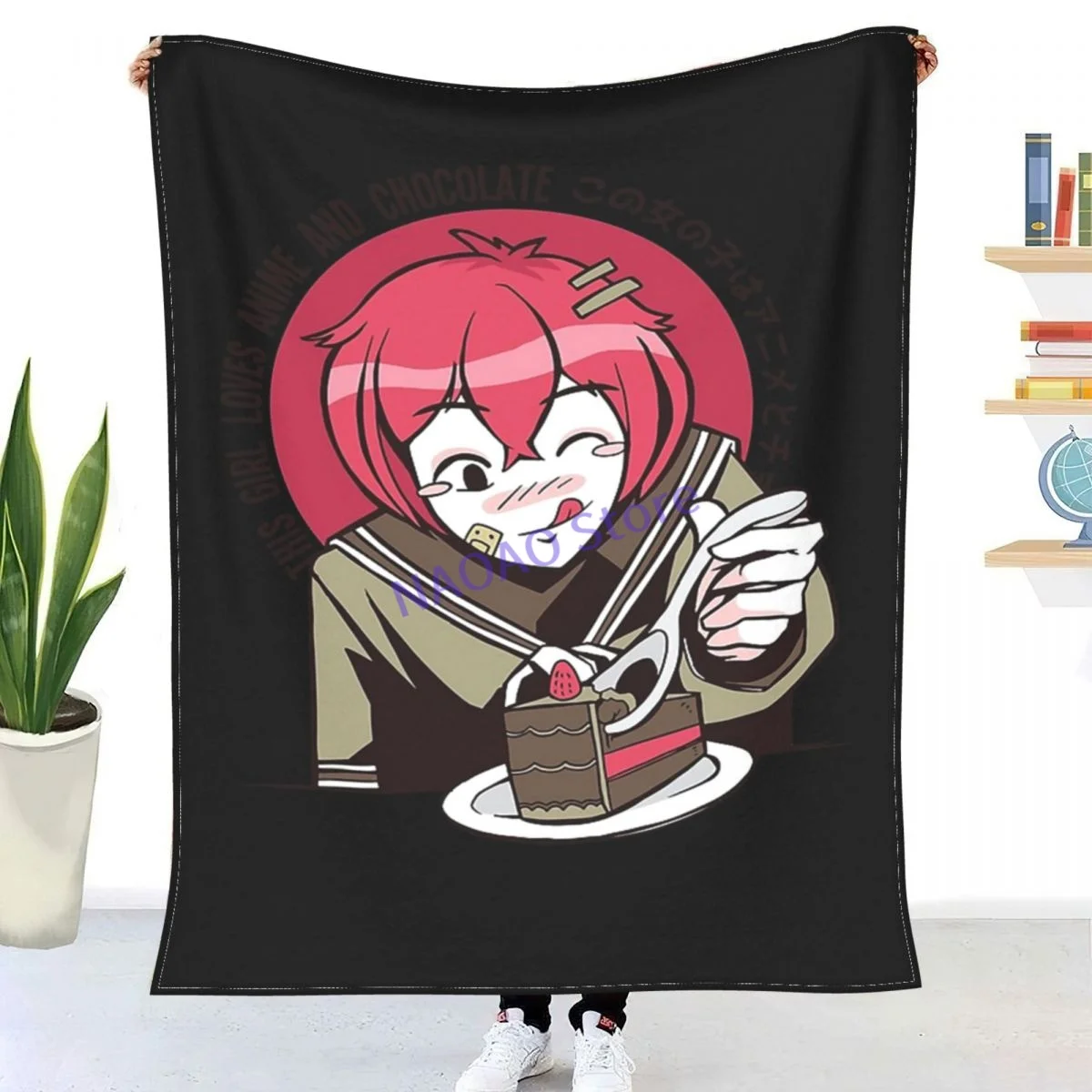 

Anime Chocolate Lover Throw Blanket Sheets on the bed Blankets on the sofa Decorative lattice bedspreads Happy nap for children