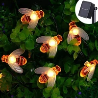 new zonne energie leuke honey bee led string fairy licht 30 leds 100 leds bee outdoor tuin hek patio kerst guirlande verlichting