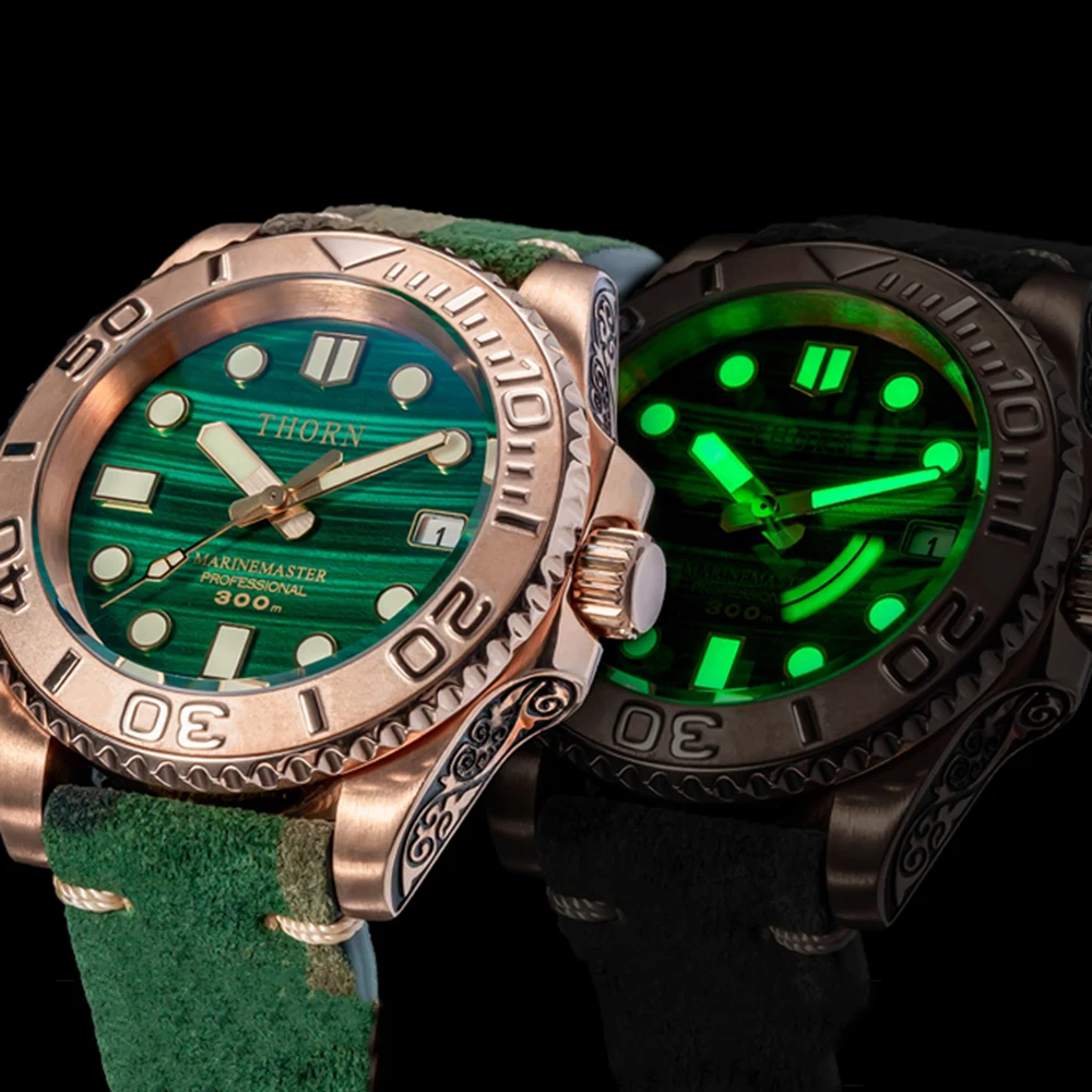 

Bronze Sports Watch Men 200M Diver Nh35 Automatic Mechanical Wristwatch CuSn8 Sapphire Crystal Luminous Clock Reloj Para Hombre