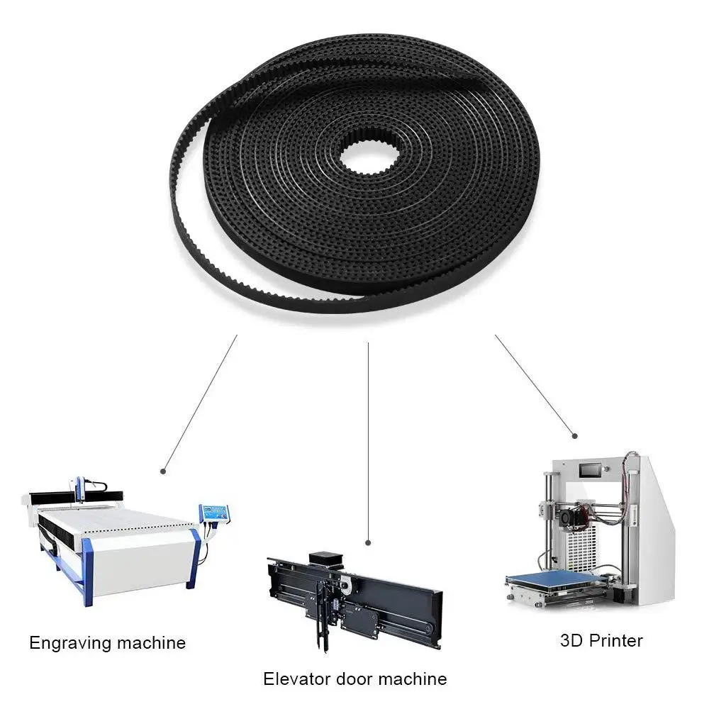 GT2 Ремень 5 метров ГРМ 6 мм ширина подходит для 3D-принтера RepRap Mendel Rostock Prusa Creality CR-10