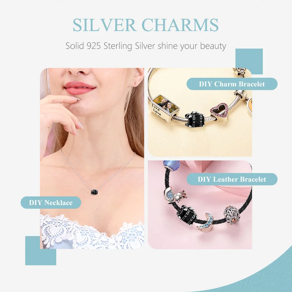 В винтажном стиле Модель 100% 925 стерлингового серебра браслеты с подвесками из