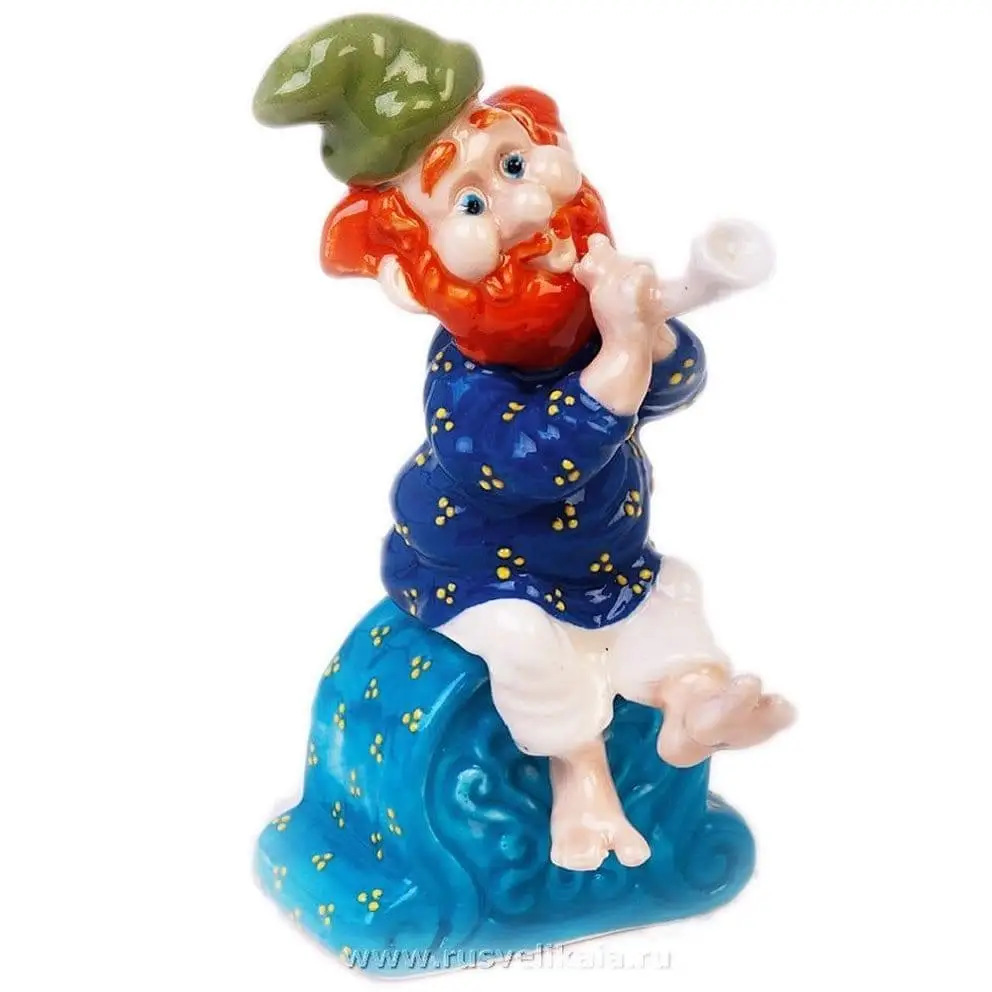 Колокольчик &quotДед с трубкой&quot керамика|Статуи и скульптуры| |