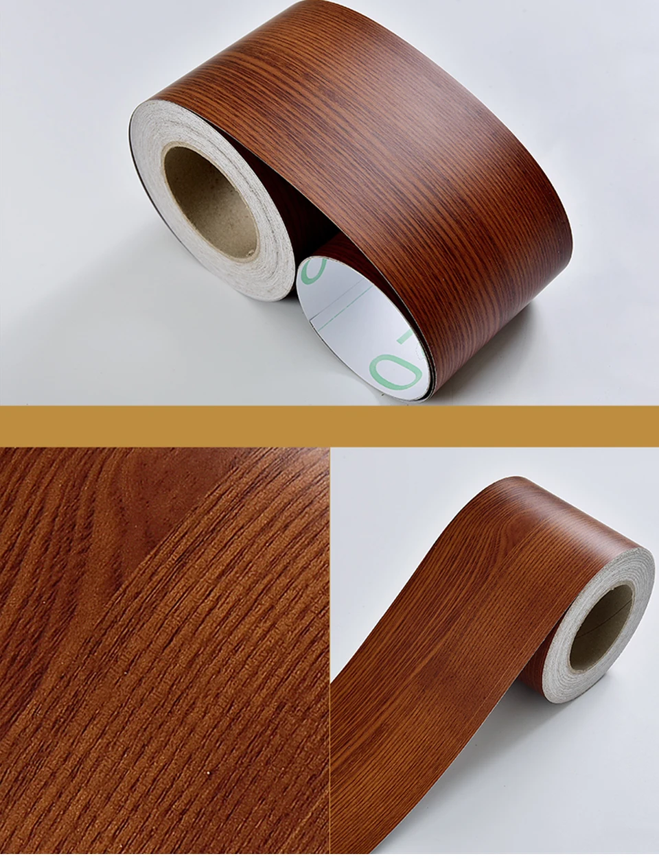 Самоклеющиеся деревянные зерна Baseboard наклейки на плитку винтажные гостиной линии талии водонепроницаемые декоративные стены границы контактная бумага
