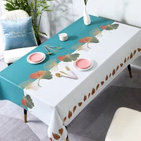 2022 nordic style printe waterproof tablecloth rectangle pvc kitchen round table cloth cover plastic oil resistant home