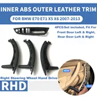 RHD правый руль черный автомобиль внутренняя Внутренняя дверь Потяните ручки накладка жВнешний кожаный подлокотник для BMW E70 E71 X5 X6 07-2013