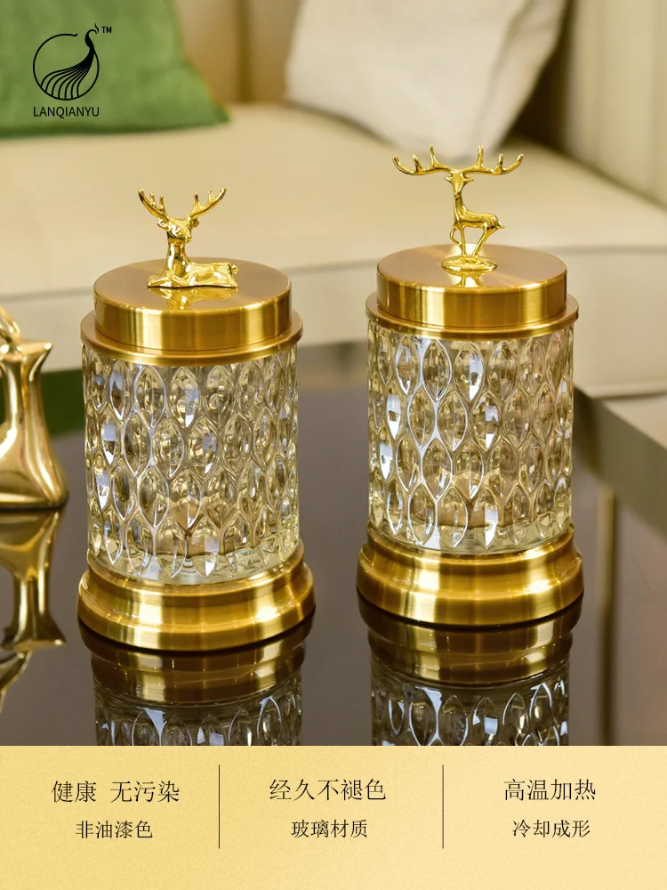 

Glass Storage Jars Relief Tea Canister Candy Pot Natural Agate Stone Decorative Crystal Storage Jar with Cover Spice Organizer