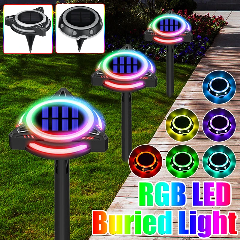 

New Solar Powered LED Ground Light Garden Landscape Lawn Lamp Buried Light Outdoor Road Stairs Decking Light With Light Sensor