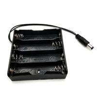 plastic 4 x 18650 batteries holder case shell 4 slots 14 8v 18650 battery storage box container with dc 5 5x2 1mm plug
