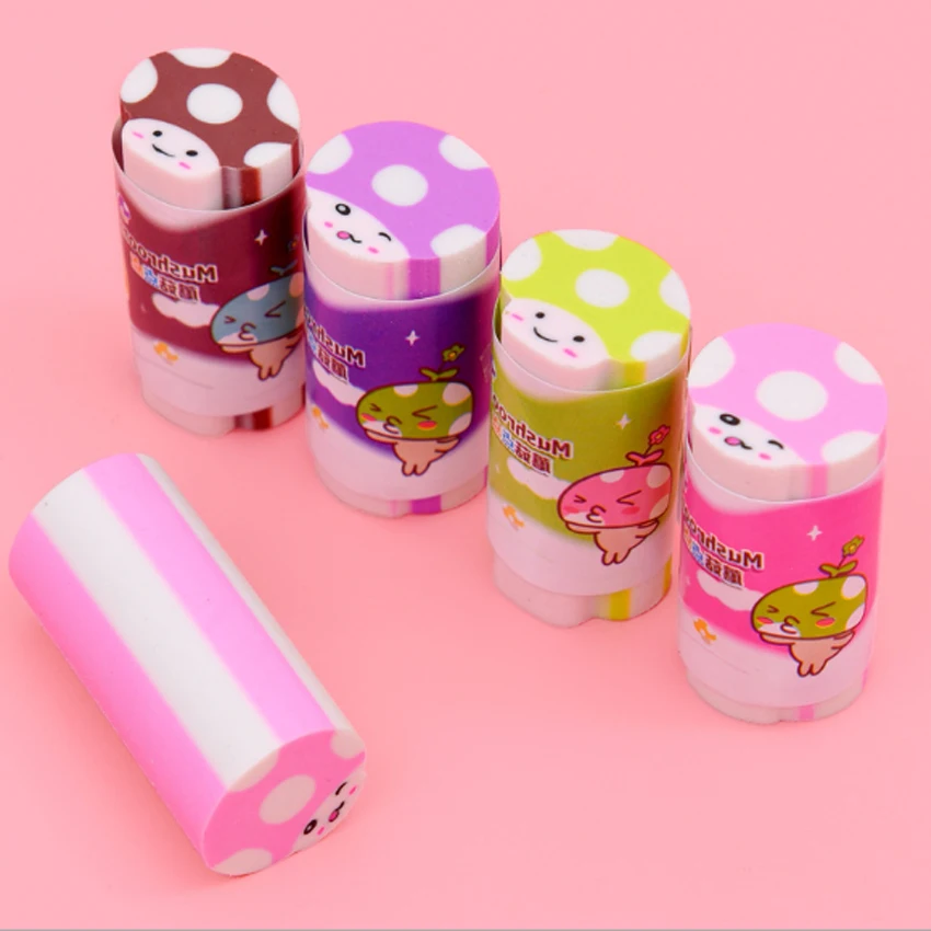 1 шт./лот милый ластик гриб красочные милые школьные канцелярские принадлежности