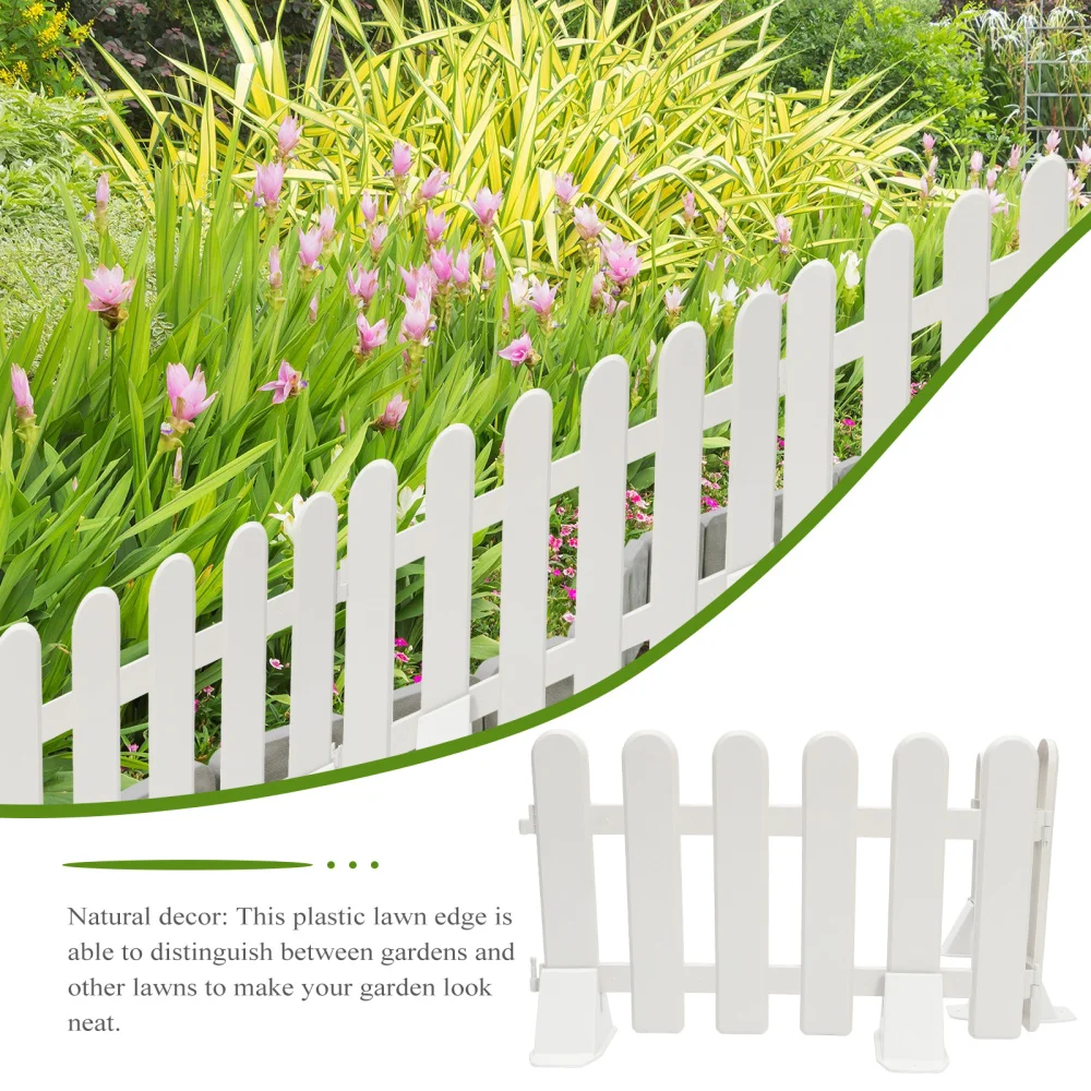 

2pcs Fence Courtyard Indoor Garden Fence Garden Small Fence with 4 Base