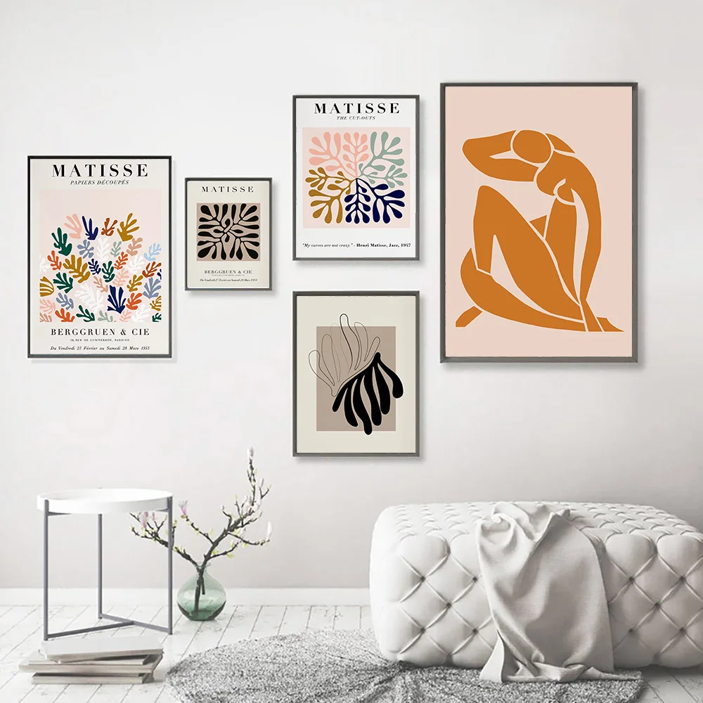 Абстрактная кривая геометрический постер Матисс холст живопись красочные