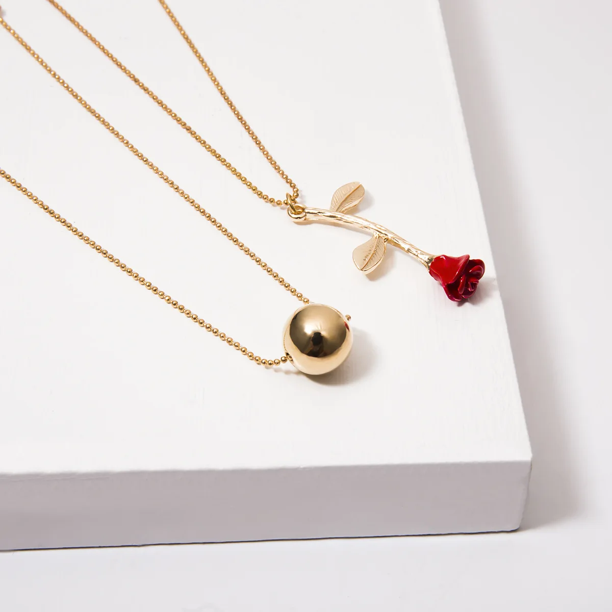 

Visisap Multi-layer Round Beads Creative Oil Drop Rose Three-dimensional Geometric Necklaces for Women Unique Ladies Gifts 2565