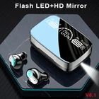 V5.1Tws Bluetooth-наушники; Беспроводные наушники; HD-наушники с зеркальным фонариком; 3500 мАч; Зарядный бокс; 9D бас; Стереонаушники с шумоподавлением