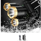 Портативный фонарик 53 T6, светодиодный налобный фонарь + 1 * Встроенный аккумулятор 18650, уличный фонарь для кемпинга