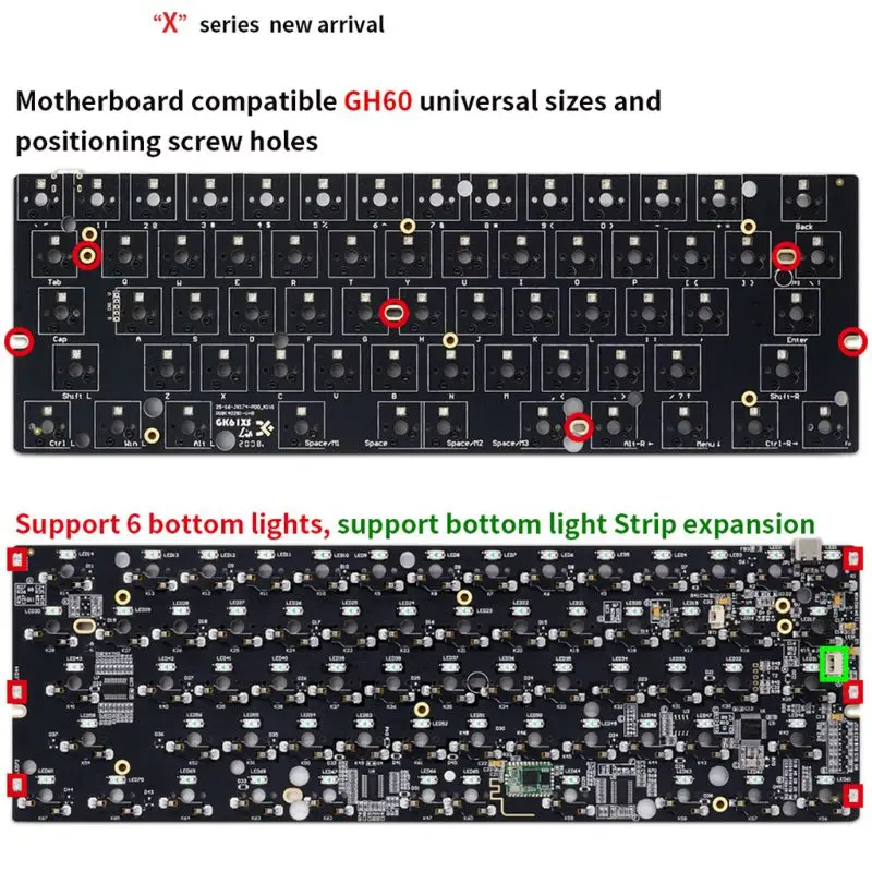 

GK61X GK61XS GK64XS GK64X Wired Mechanical Keyboard RGB Switch Cable Pcb Case Dual Mode Kits