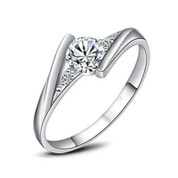 crystal fashion silver color cz rhinestone jewelry wedding rings charming jewelry women bijoux j045