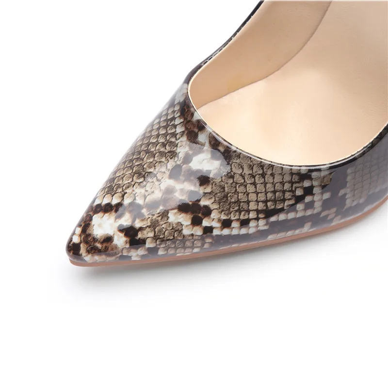 

YECHNE Snakeskin Pattern Women's High Heels Shoes Woman Wedding Shoes Plus Size Party Pumps Fashion Sexy Pointed Toe Pumps