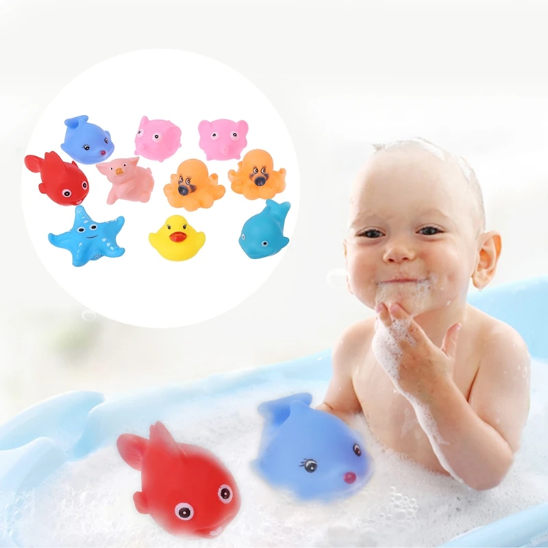 

2020 New Soft Rubber Float Sqeeze Sound Wash Play Animals Cute Baby Bath Toys