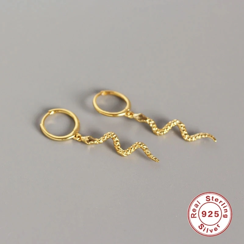 

Fashion Snake Charm Stud Earrings For Women Girls 925 Sterling Silver Wedding Jewelry Hypoallergenic eh1084