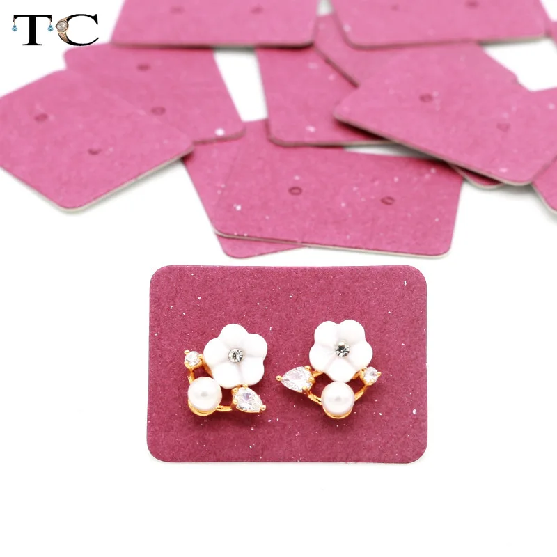 Earrings Cards Earring Display Package Hang Tag Card Ear Studs Holder 100pcs/Lot 2.5*3.5cm images - 6