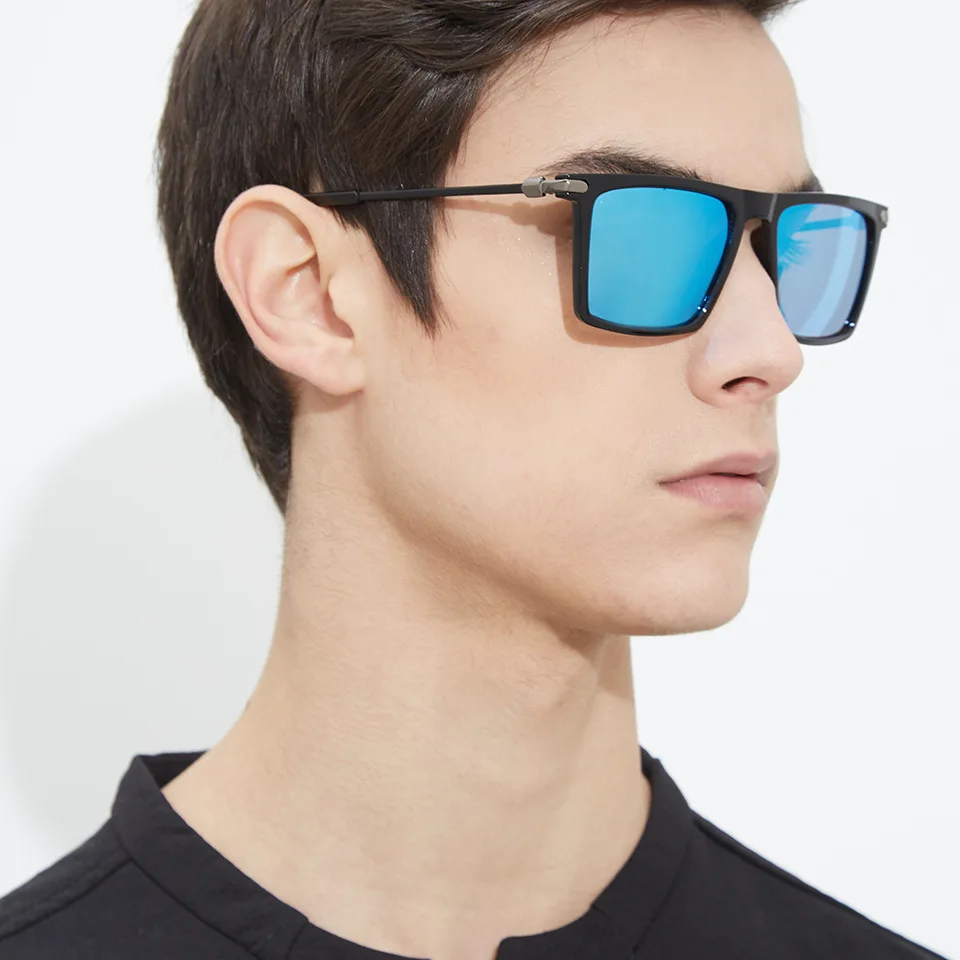 Новинка мужские солнцезащитные очки Polaroid модные в большой оправе телесные для