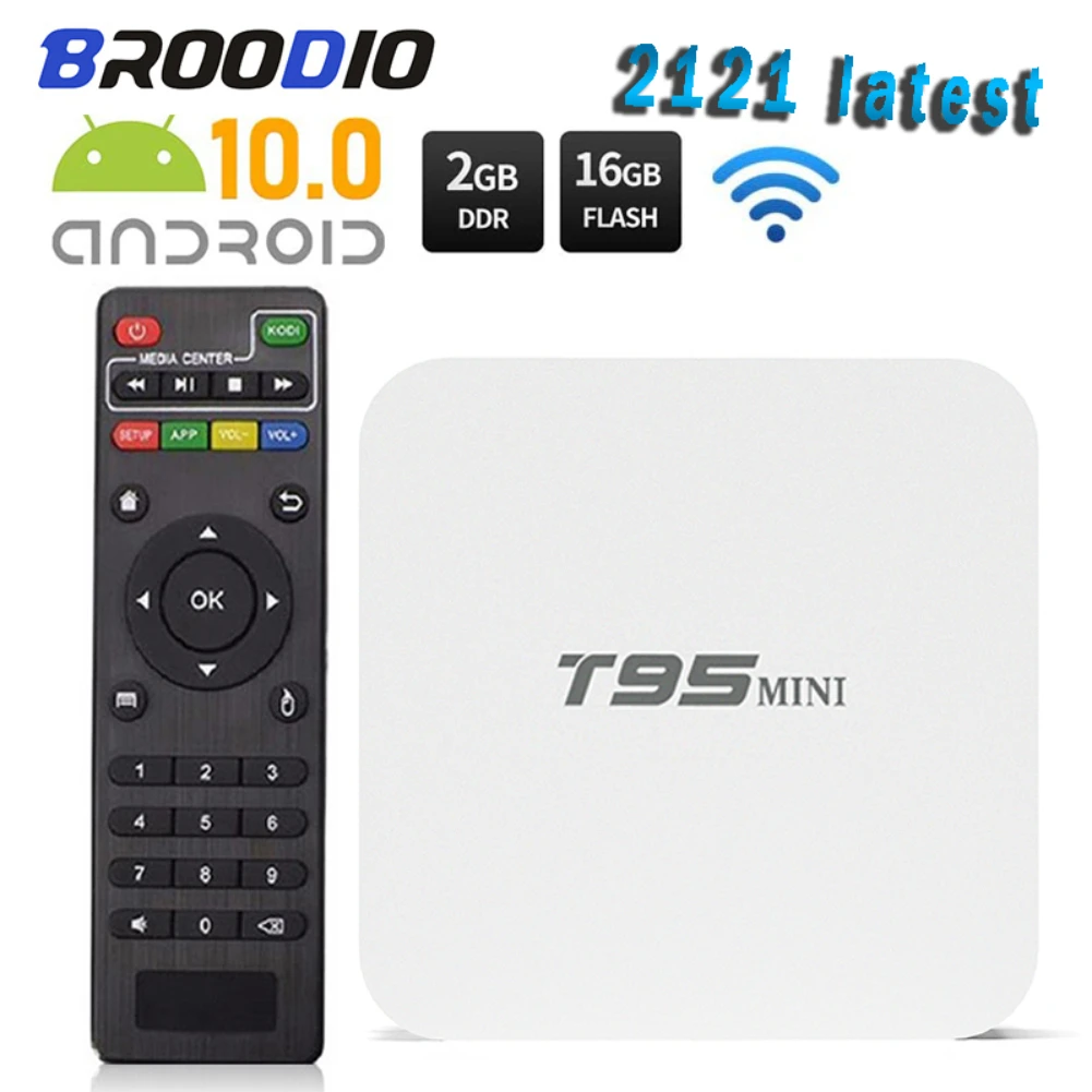 T95 Мини Смарт ТВ коробка Android 10 4K 2 4G Wifi Гб 16 телеприставка YouTuBe медиаплеер Allwinner H313