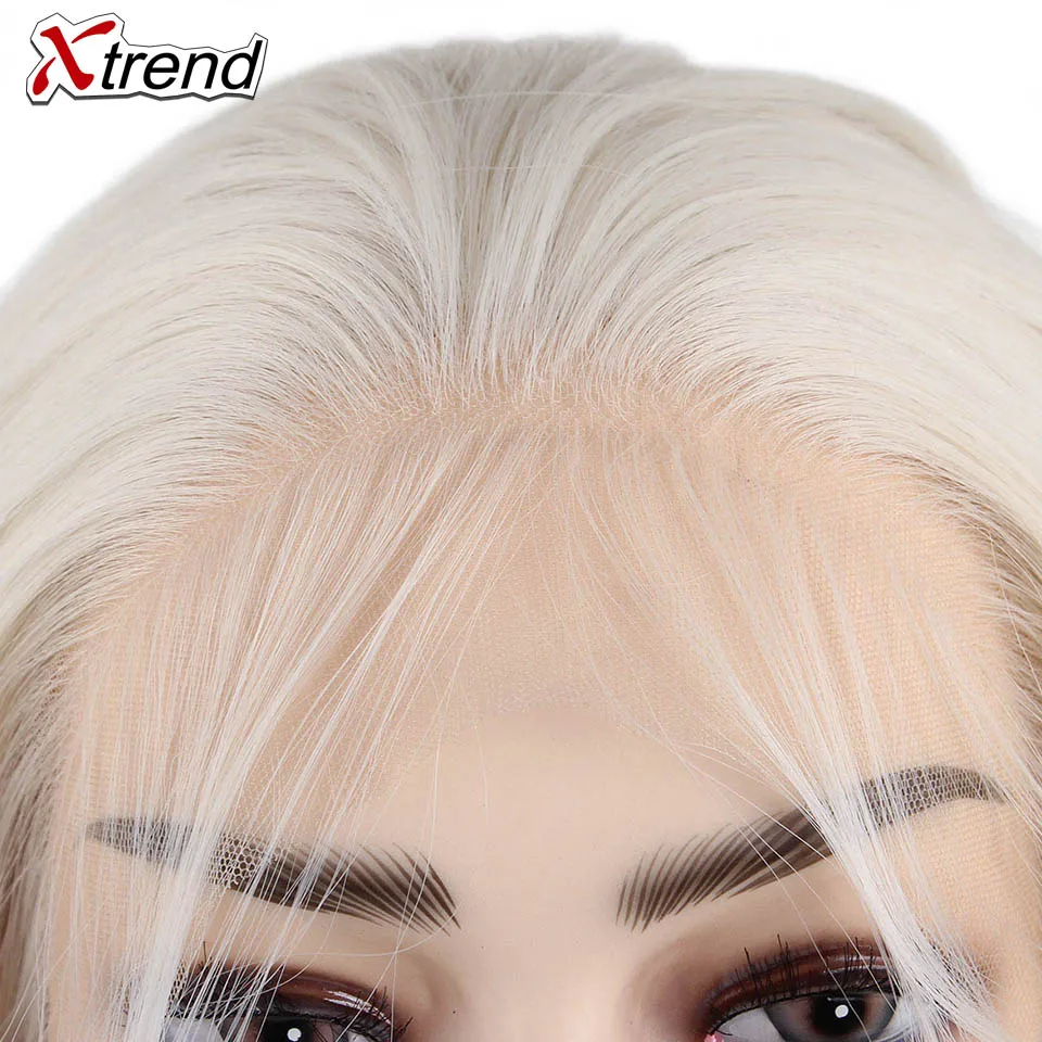 Xtrend синтетический парик на кружеве женские парики для черных женщин с волосами на теле блонд розовый имбирь 60 черный 613 фиолетовый медный красный
