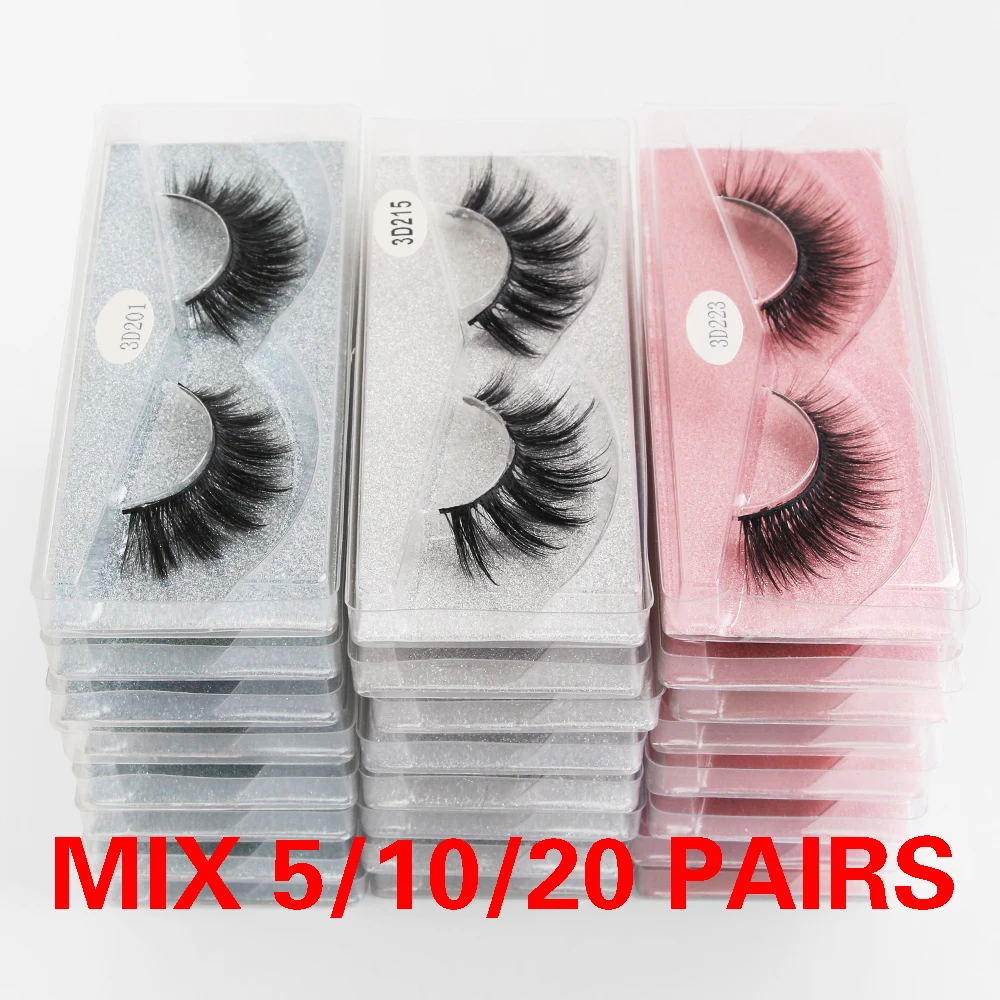 

Wholesale Natural Mink Lashes Makeup False Eyelashes Set Beauty Bulk Lashes 15mm Maquillaje Faux Cils Maquiagem Lash Vendors