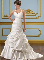 vestido de noiva high quality halter neck satin 2018 vintage design plus bridal gown imported china mother of the bride dresses