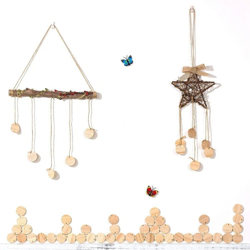 

Wood Charms Key Chain Keyrings Blank For DIY Engraved Pendants