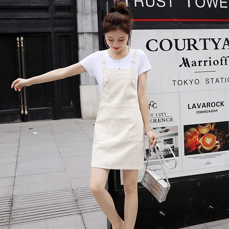 

Fashion 2 Piece Set Short-sleeve Printed Tshirt Women Big Pocket Sleeveless Strap Dress Female Summer 2022 Casual Casual Sets
