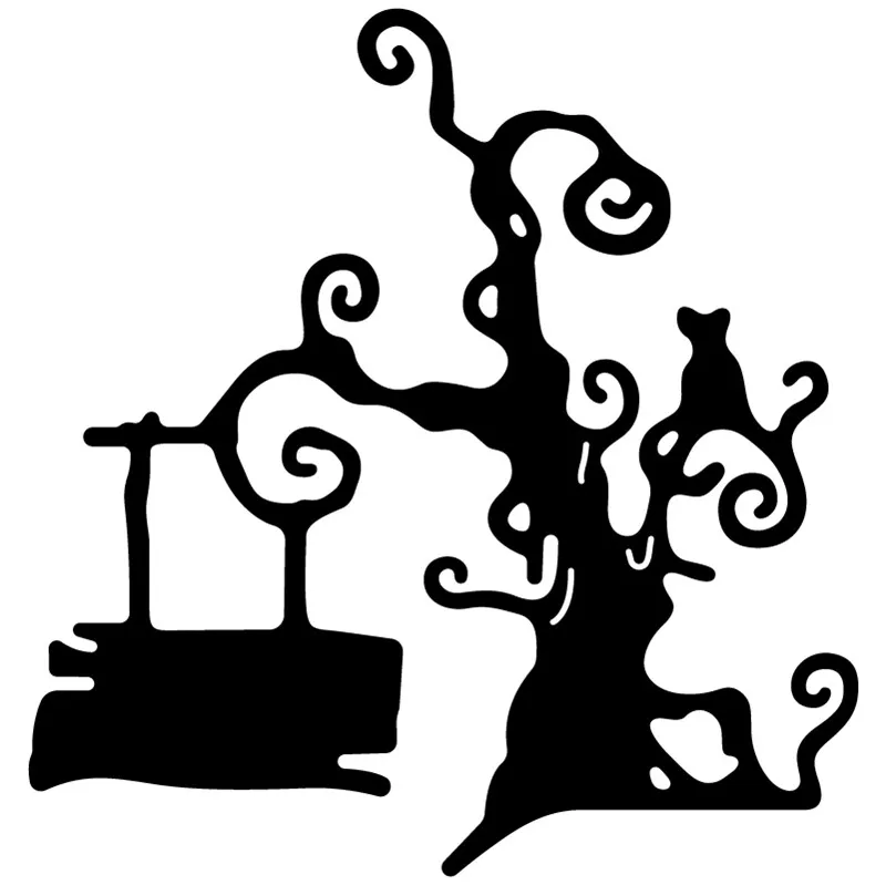 

AILIDA metal cutting dies cut die mold 2021 Halloween Tree Cat decoration Scrapbook paper craft knife mould blade punch stencils