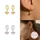 BOAKO, серьги-кольца из стерлингового серебра 925 пробы, пчела, шармы с фианитами стразами, серьги-подвески, женские золотые, серебряный цветной круг, серьги-кольца