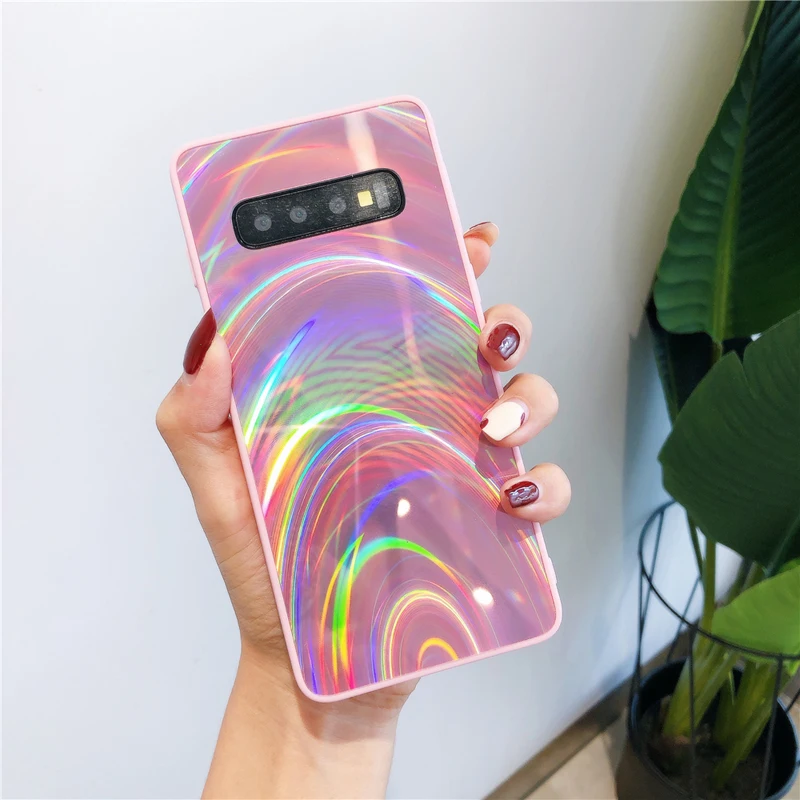 Роскошный зеркальный Радужный чехол для Samsung S8 S9 S10 S20 Plus Ultra Note 8 9 10 Pro J4 J6 J8 Prime 2018 A10