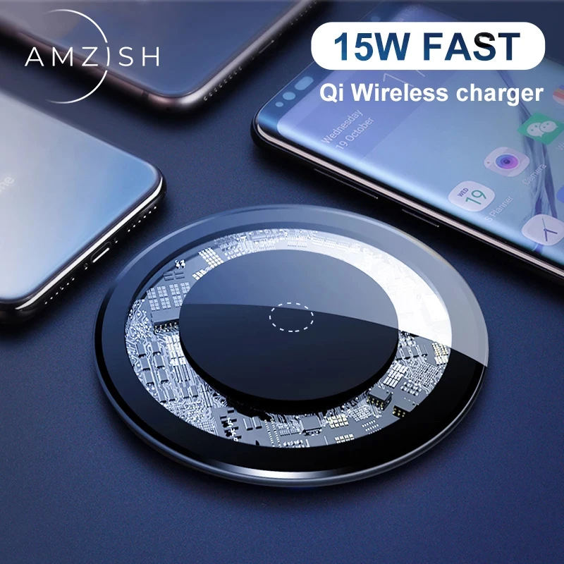 

Беспроводное зарядное устройство 15 Вт для Samsung Huawei Xiaomi Oppo iPhone 12 Pro Max 11 Pro XR XS