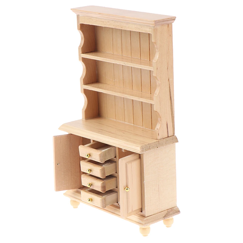 

New Miniature Chinese Classical Wardrobe Mini Cabinet Bedroom Furniture Kits Home & Living For 1/12 Scale Dollhouse