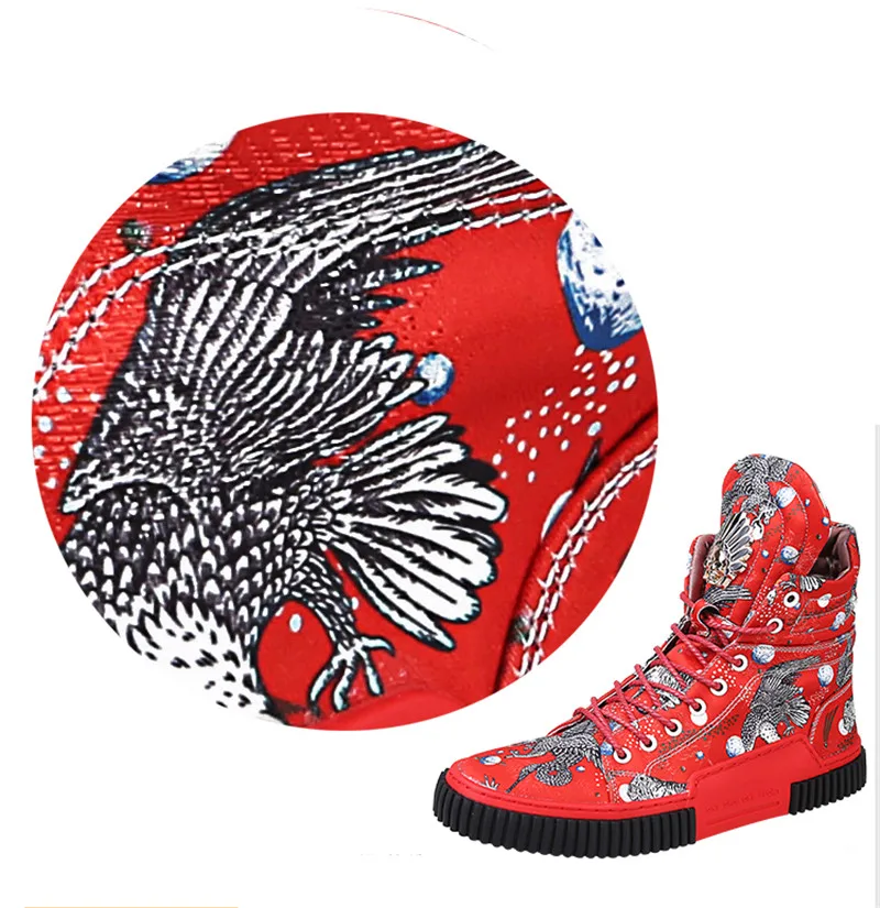 Men Casual Vulcanized Shoes Non-slip Glitter Fabric High Top Fashion Sneakers 7#21/10D50 | Обувь